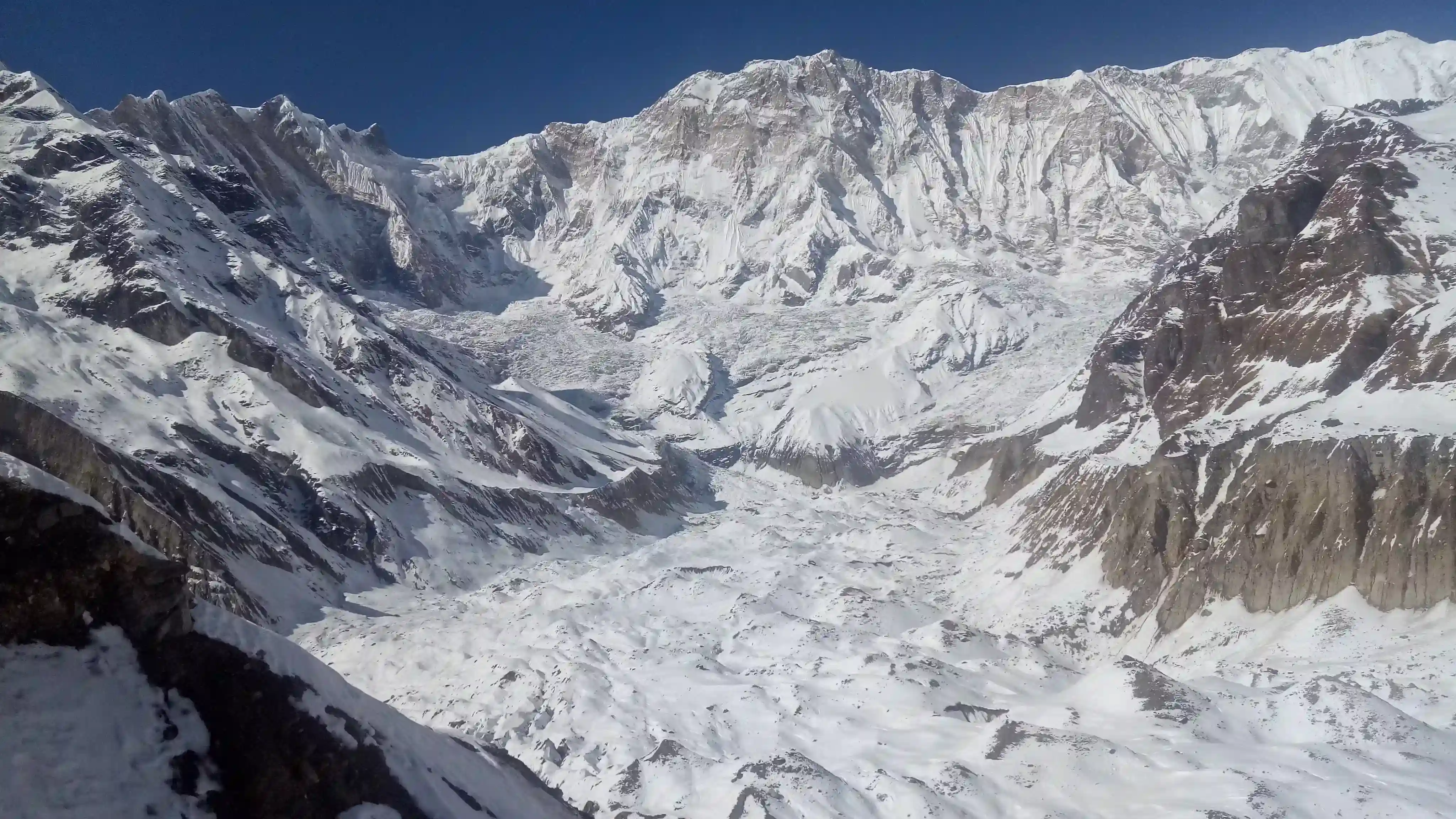 Snow-Covered Himalayan Glacier and Mountain Peak